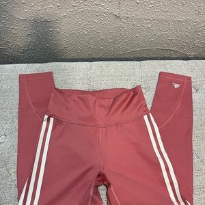 Adidas Kids Rose Leggings with White Stripes